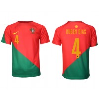 Camiseta Portugal Ruben Dias #4 Primera Equipación Mundial 2022 manga corta